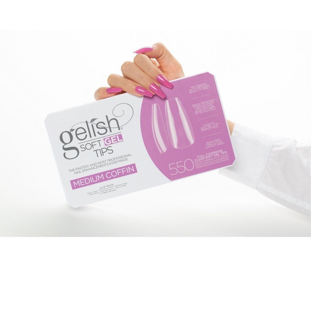 Gelish - Soft Gel Tips Medium Coffin
