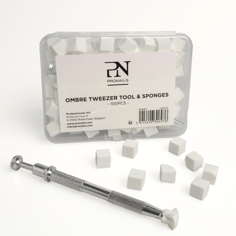 Pronails - Ombre Tweezer Tool & Sponges 100 pcs