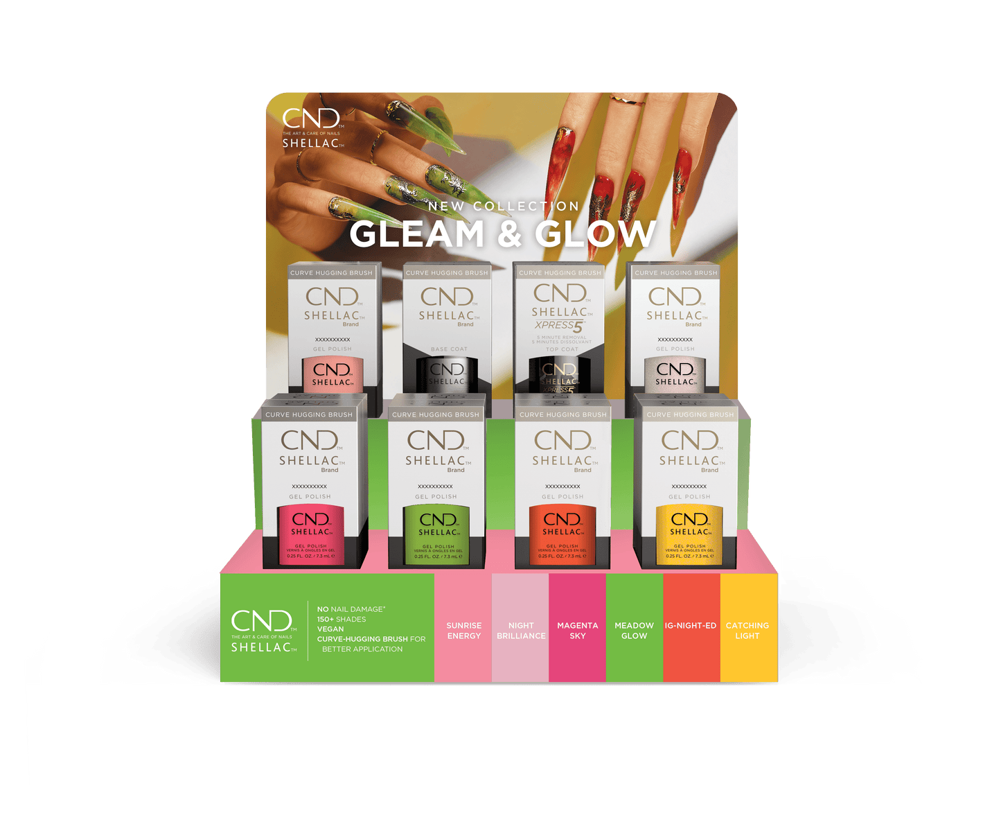 CND™ SHELLAC™ gleam & glow pop display